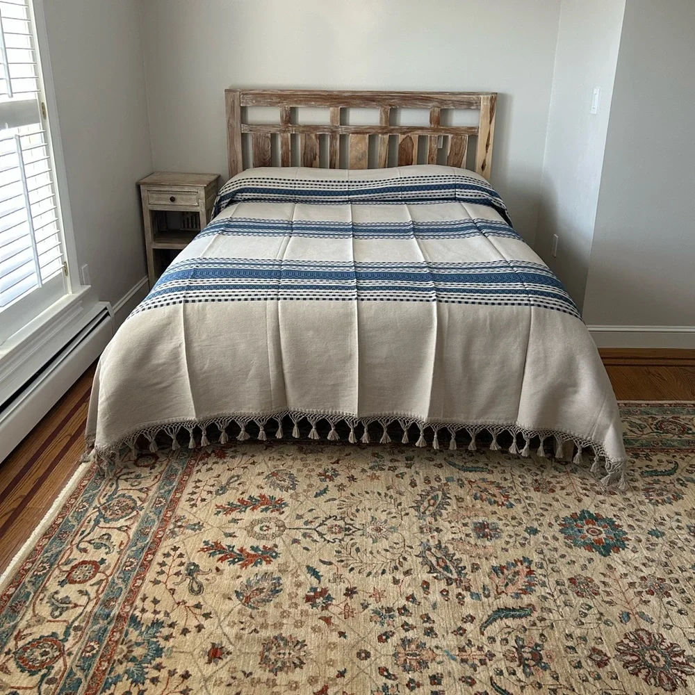 Hand Loom  Queen Size Cotton Bedspread.